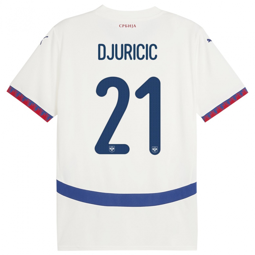 Niño Camiseta Serbia Filip Djuricic #21 Blanco 2ª Equipación 24-26 La Camisa Argentina