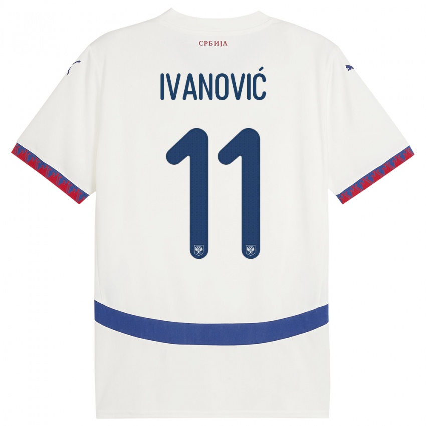 Niño Camiseta Serbia Miljana Ivanovic #11 Blanco 2ª Equipación 24-26 La Camisa Argentina