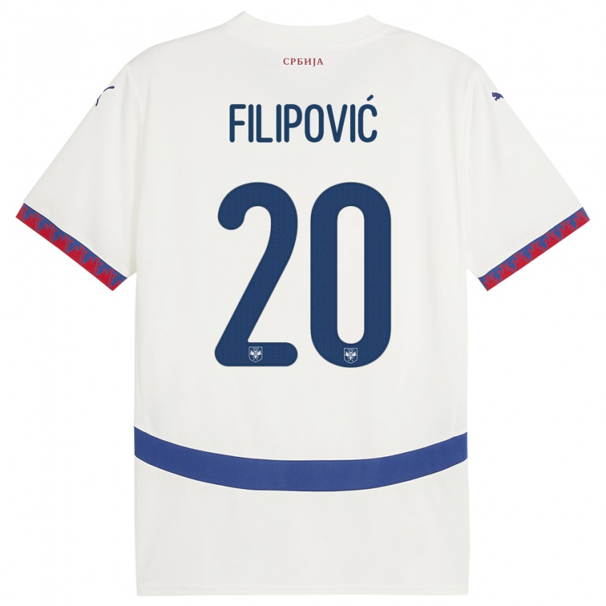 Niño Camiseta Serbia Tijana Filipovic #20 Blanco 2ª Equipación 24-26 La Camisa Argentina