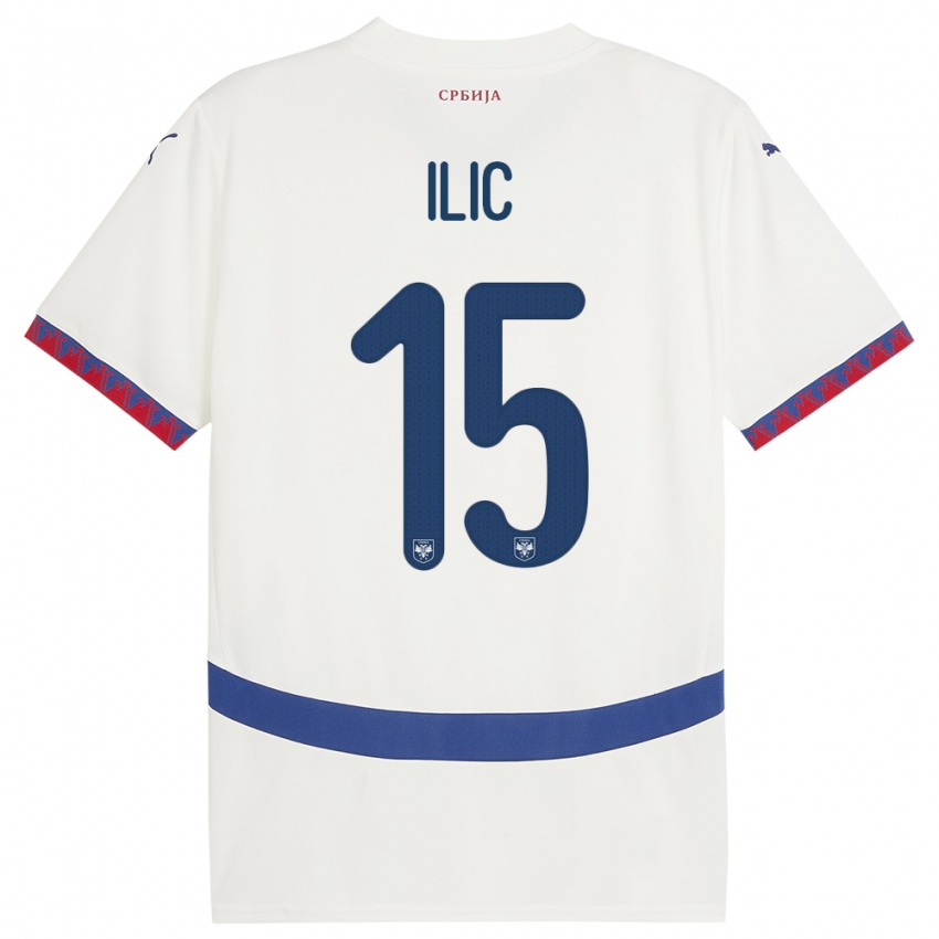 Niño Camiseta Serbia Mihajlo Ilic #15 Blanco 2ª Equipación 24-26 La Camisa Argentina