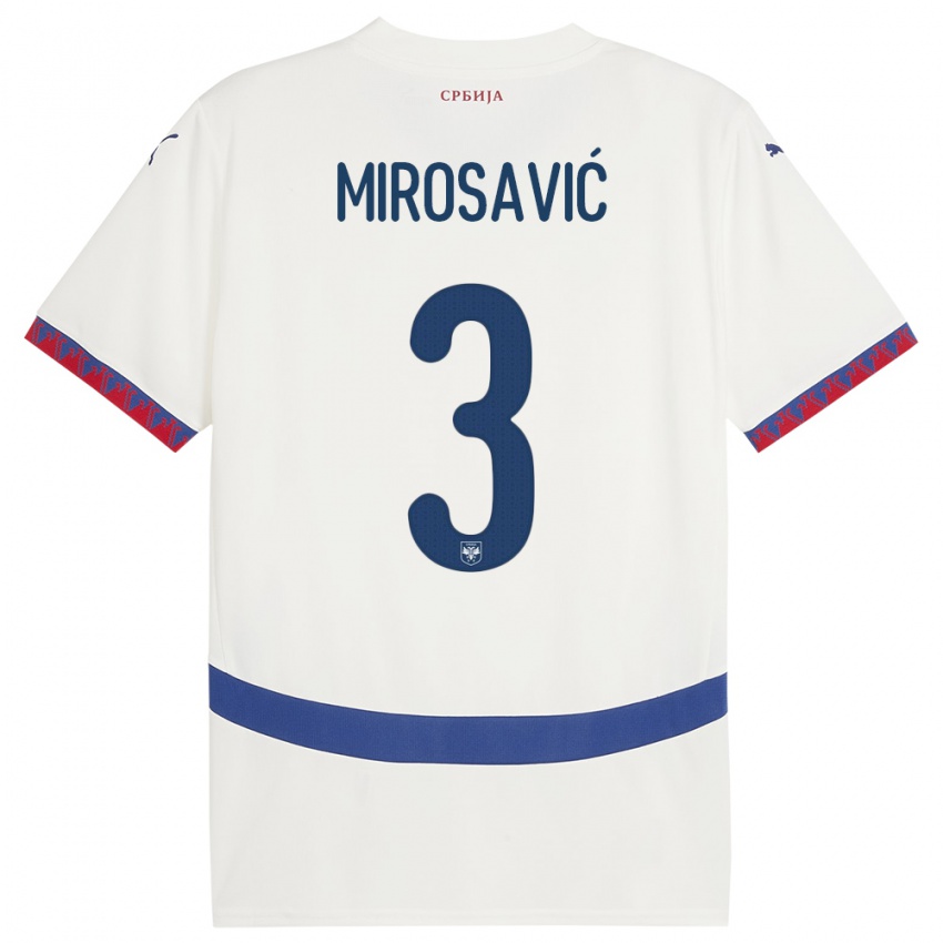 Niño Camiseta Serbia Veljko Mirosavic #3 Blanco 2ª Equipación 24-26 La Camisa Argentina