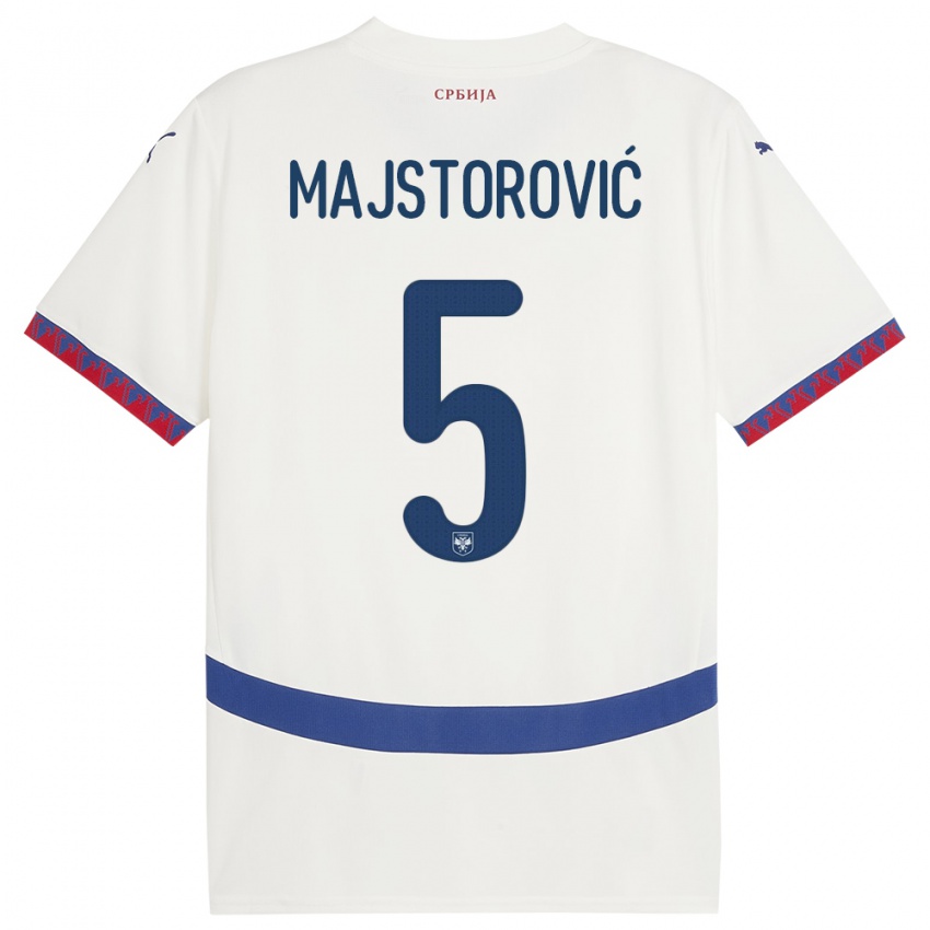 Niño Camiseta Serbia Milan Majstorovic #5 Blanco 2ª Equipación 24-26 La Camisa Argentina