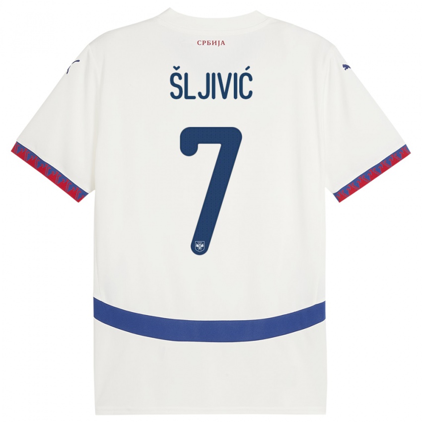 Niño Camiseta Serbia Jovan Sljivic #7 Blanco 2ª Equipación 24-26 La Camisa Argentina