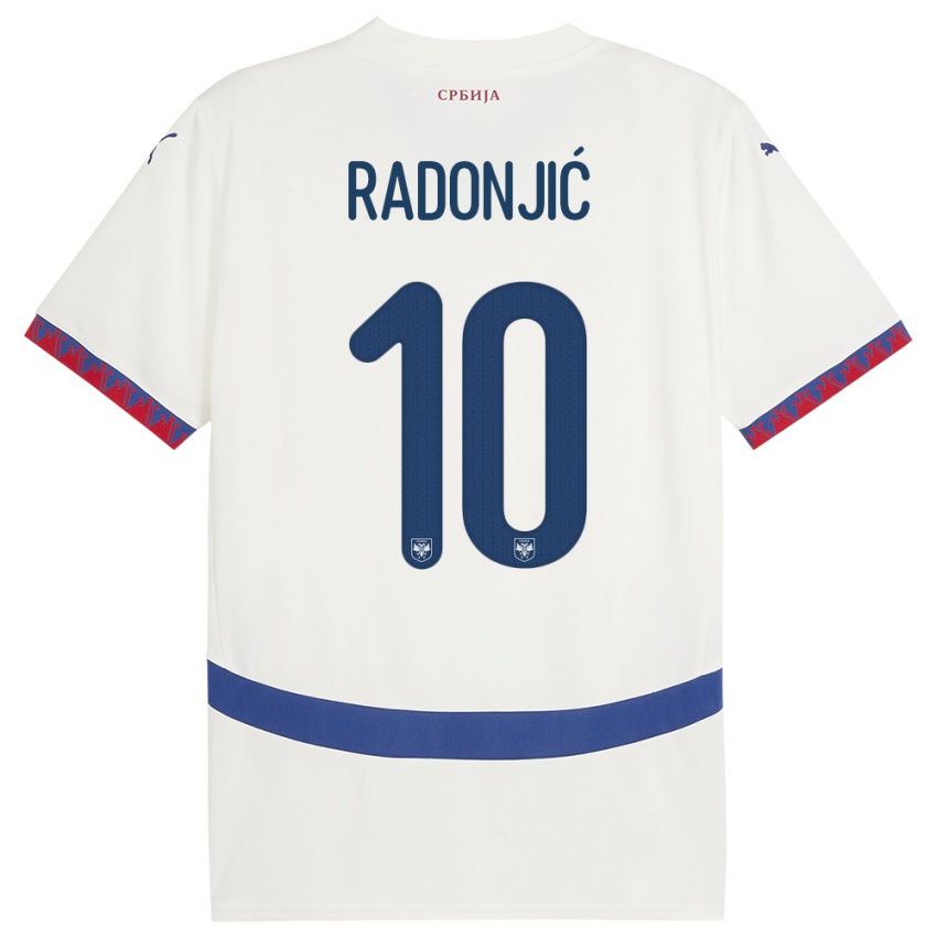 Niño Camiseta Serbia Mateja Radonjic #10 Blanco 2ª Equipación 24-26 La Camisa Argentina