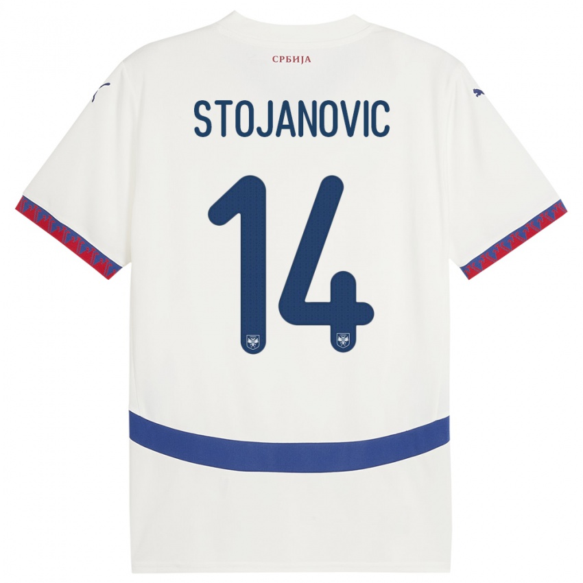 Niño Camiseta Serbia Matija Stojanovic #14 Blanco 2ª Equipación 24-26 La Camisa Argentina