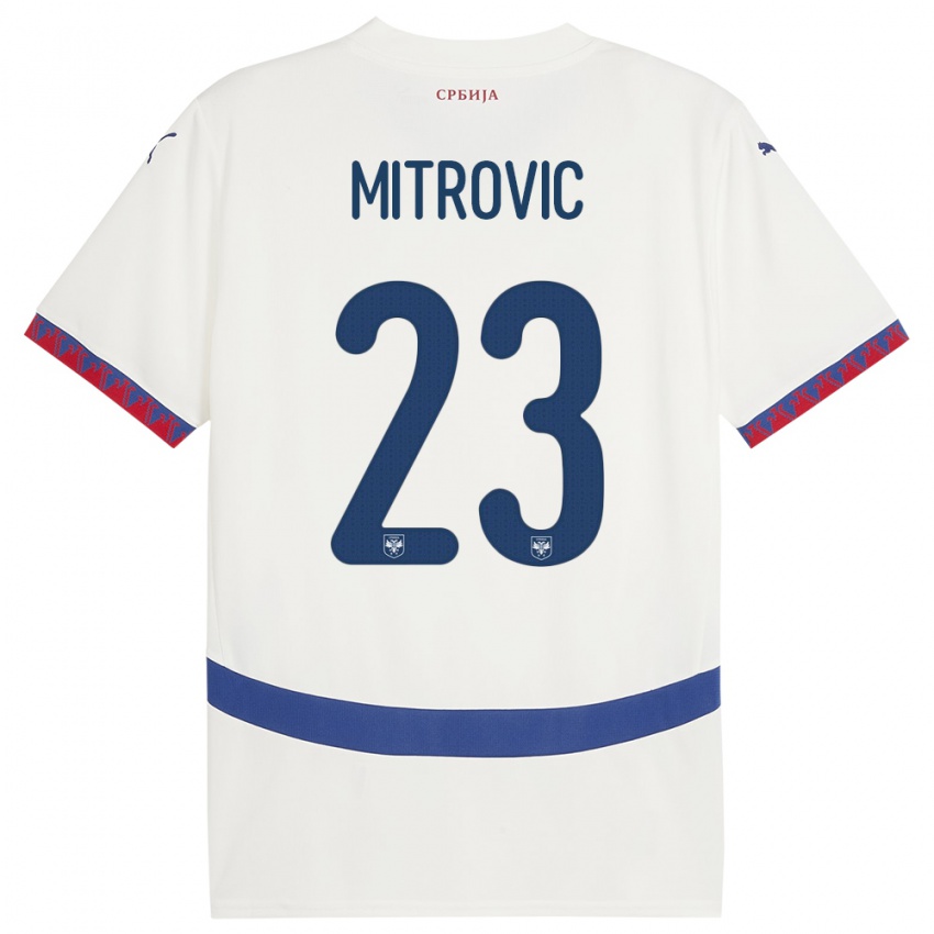 Niño Camiseta Serbia Vuk Mitrovic #23 Blanco 2ª Equipación 24-26 La Camisa Argentina