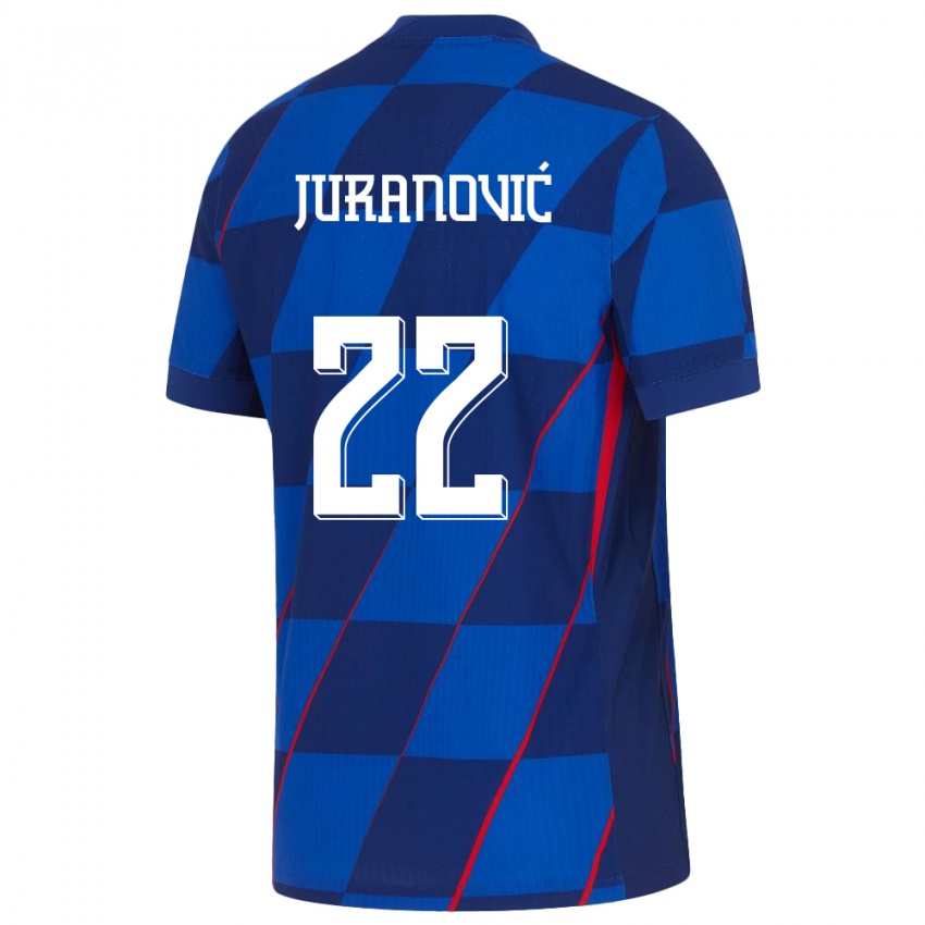 Niño Camiseta Croacia Josip Juranovic #22 Azul 2ª Equipación 24-26 La Camisa Argentina