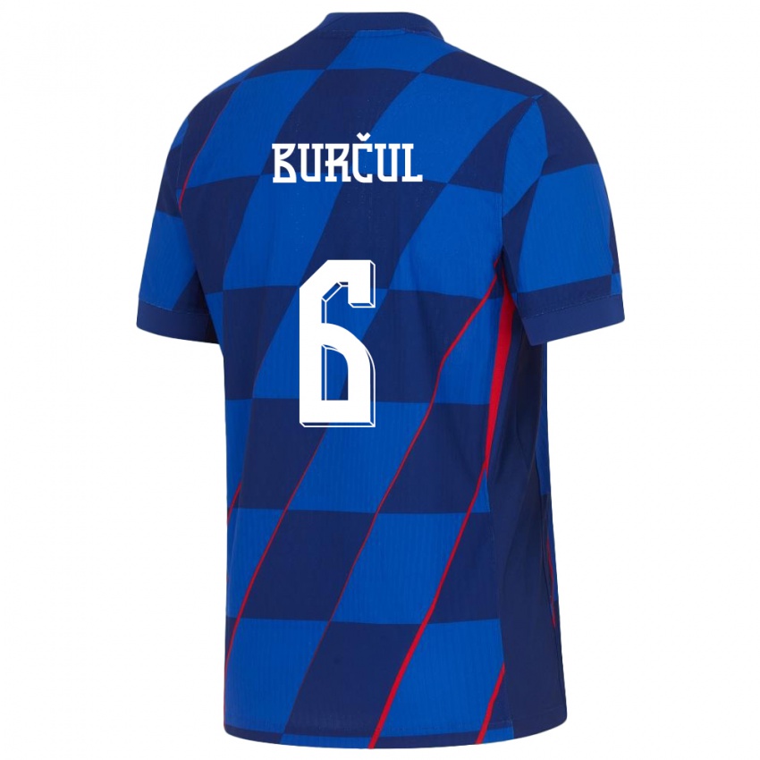 Niño Camiseta Croacia Bruno Burcul #6 Azul 2ª Equipación 24-26 La Camisa Argentina