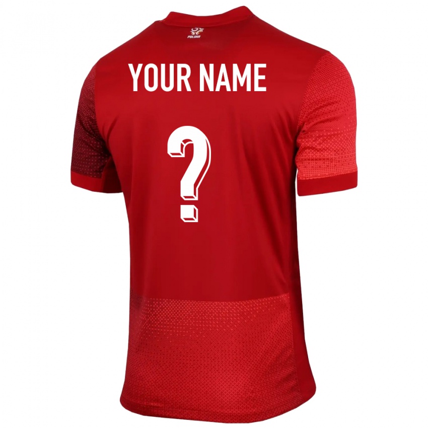 Niño Camiseta Polonia Su Nombre #0 Rojo 2ª Equipación 24-26 La Camisa Argentina