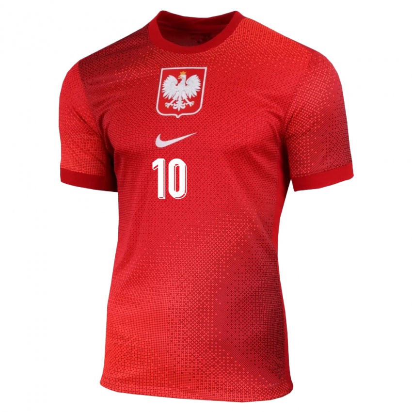 Niño Camiseta Polonia Piotr Zielinski #10 Rojo 2ª Equipación 24-26 La Camisa Argentina