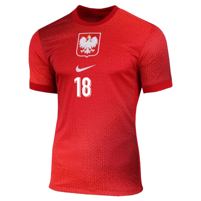 Niño Camiseta Polonia Nikol Kaletka #18 Rojo 2ª Equipación 24-26 La Camisa Argentina