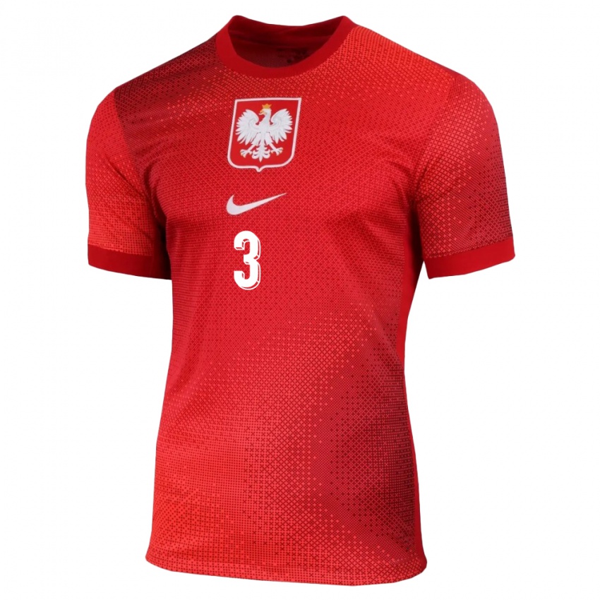 Niño Camiseta Polonia Pawel Dawidowicz #3 Rojo 2ª Equipación 24-26 La Camisa Argentina