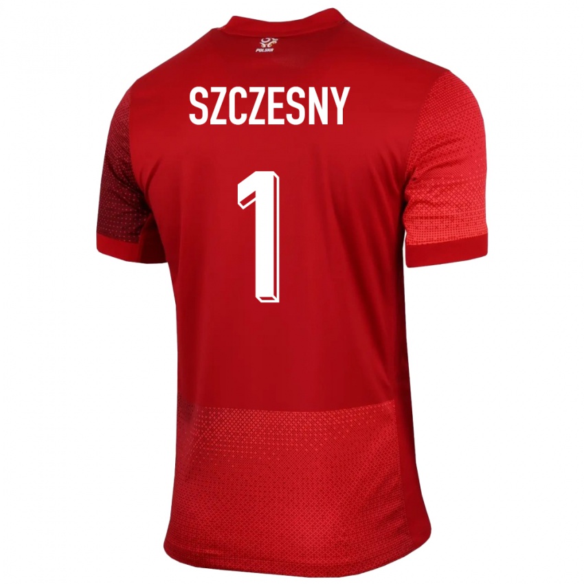 Niño Camiseta Polonia Wojciech Szczesny #1 Rojo 2ª Equipación 24-26 La Camisa Argentina