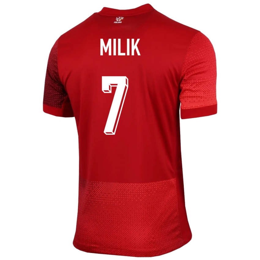 Niño Camiseta Polonia Arkadiusz Milik #7 Rojo 2ª Equipación 24-26 La Camisa Argentina