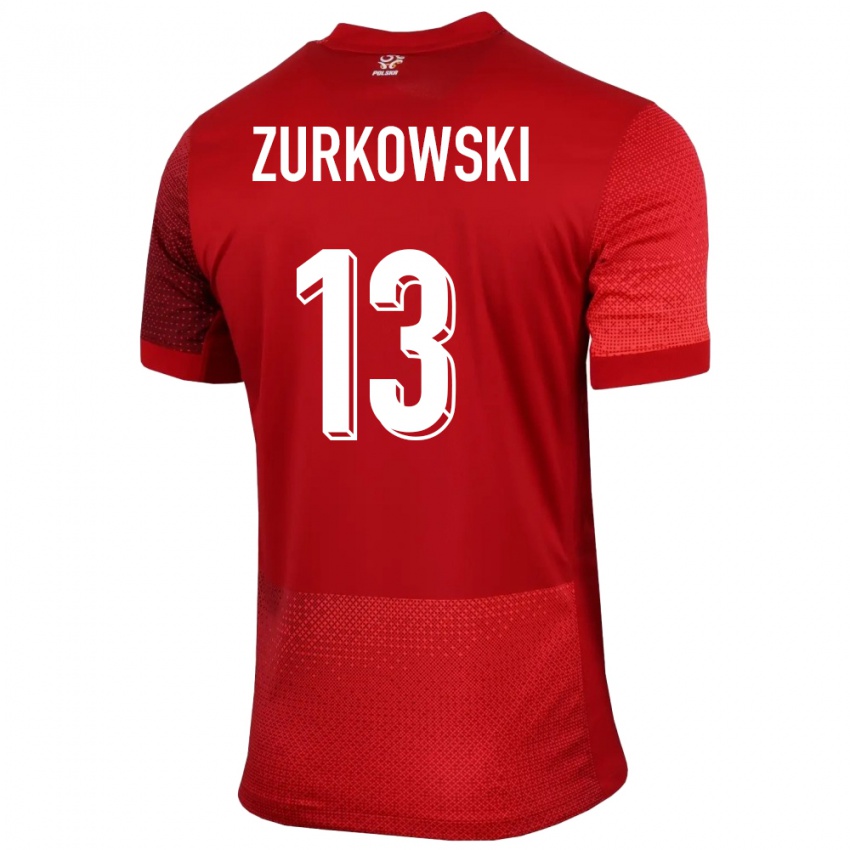 Niño Camiseta Polonia Szymon Zurkowski #13 Rojo 2ª Equipación 24-26 La Camisa Argentina