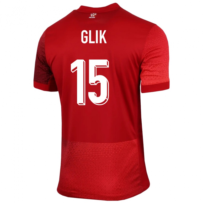 Niño Camiseta Polonia Kamil Glik #15 Rojo 2ª Equipación 24-26 La Camisa Argentina