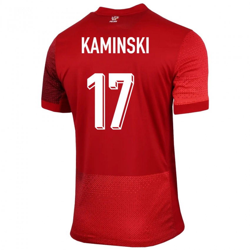 Niño Camiseta Polonia Jakub Kaminski #17 Rojo 2ª Equipación 24-26 La Camisa Argentina