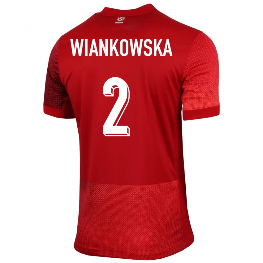 Niño Camiseta Polonia Martyna Wiankowska #2 Rojo 2ª Equipación 24-26 La Camisa Argentina