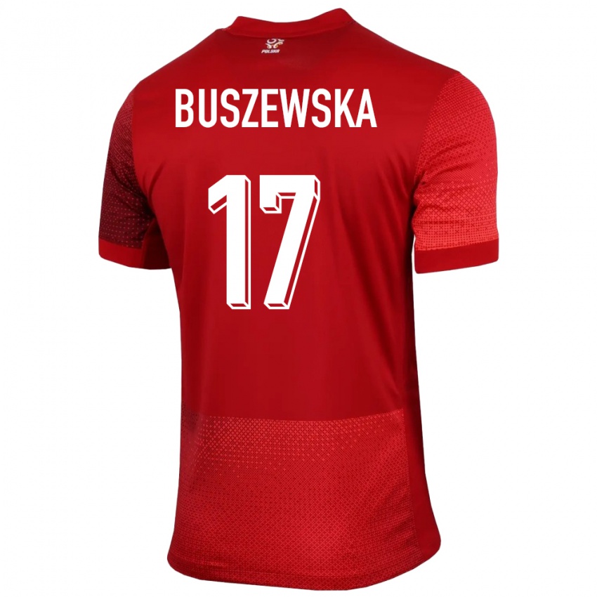 Niño Camiseta Polonia Zofia Buszewska #17 Rojo 2ª Equipación 24-26 La Camisa Argentina