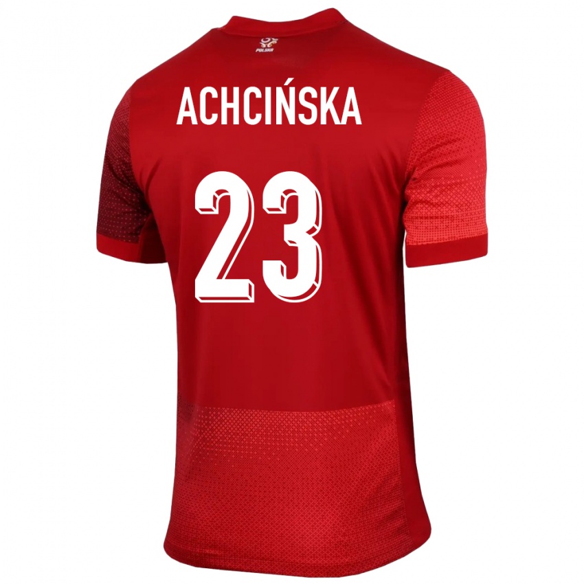 Niño Camiseta Polonia Adriana Achcinska #23 Rojo 2ª Equipación 24-26 La Camisa Argentina