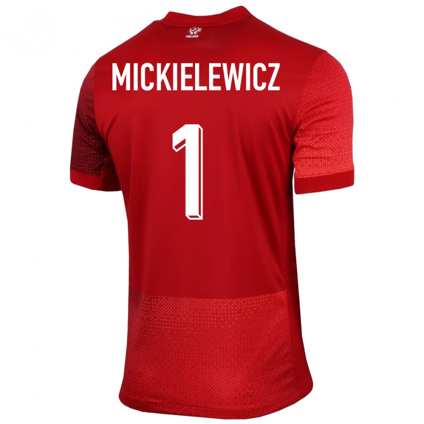 Niño Camiseta Polonia Aleksander Mickielewicz #1 Rojo 2ª Equipación 24-26 La Camisa Argentina