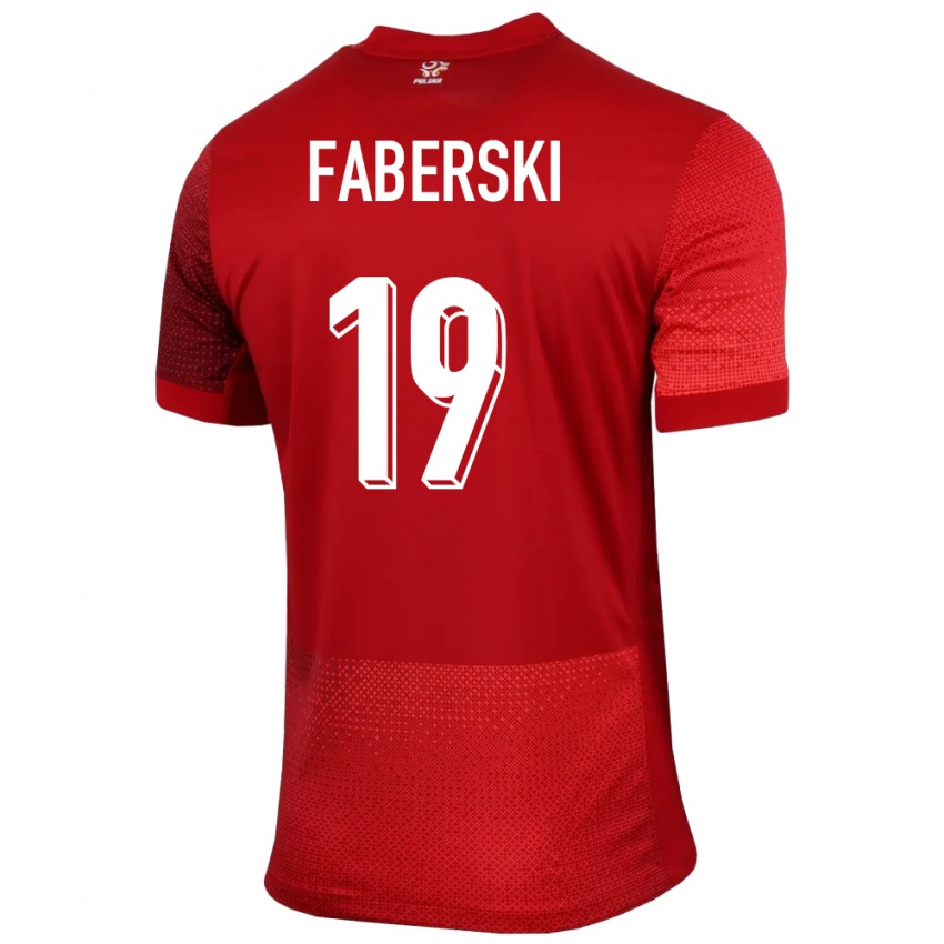 Niño Camiseta Polonia Jan Faberski #19 Rojo 2ª Equipación 24-26 La Camisa Argentina