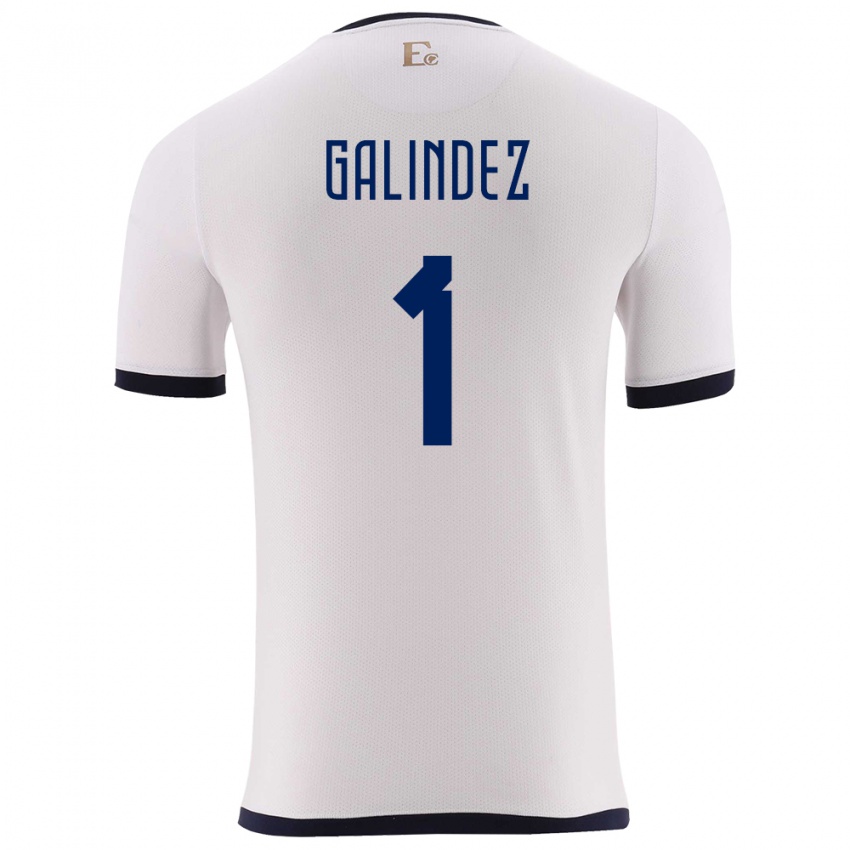 Niño Camiseta Ecuador Hernan Galindez #1 Blanco 2ª Equipación 24-26 La Camisa Argentina