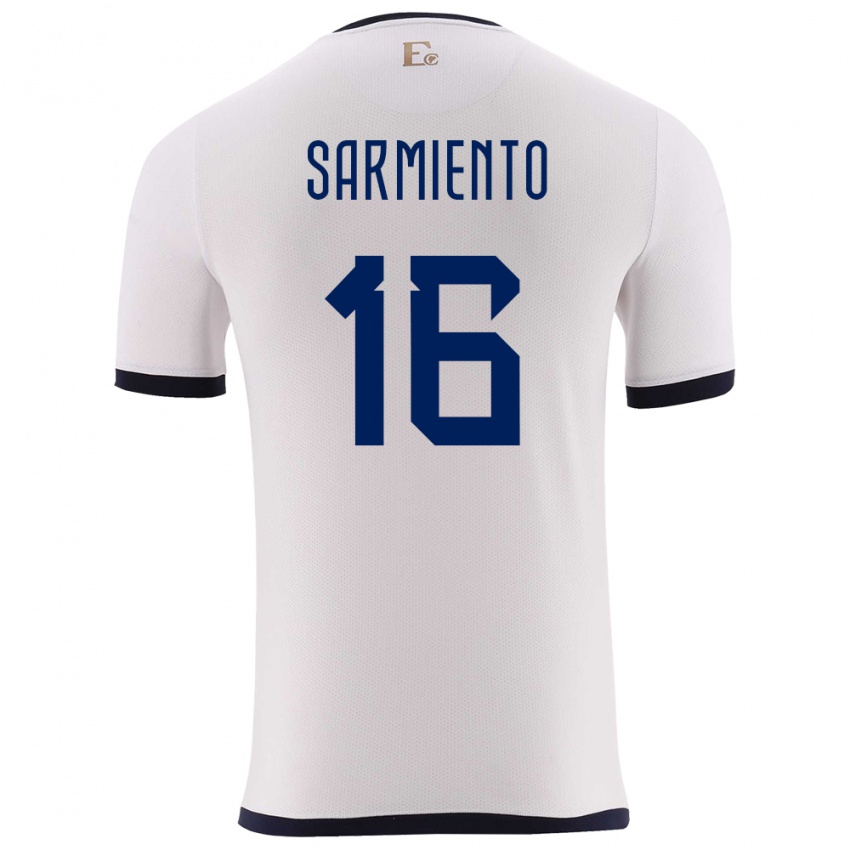 Niño Camiseta Ecuador Jeremy Sarmiento #16 Blanco 2ª Equipación 24-26 La Camisa Argentina