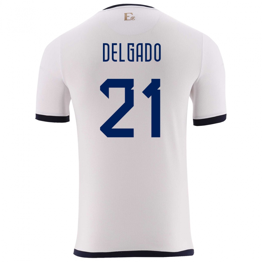 Niño Camiseta Ecuador Patrickson Delgado #21 Blanco 2ª Equipación 24-26 La Camisa Argentina