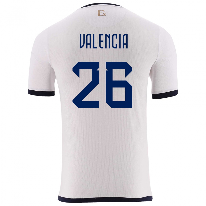 Niño Camiseta Ecuador Anthony Valencia #26 Blanco 2ª Equipación 24-26 La Camisa Argentina