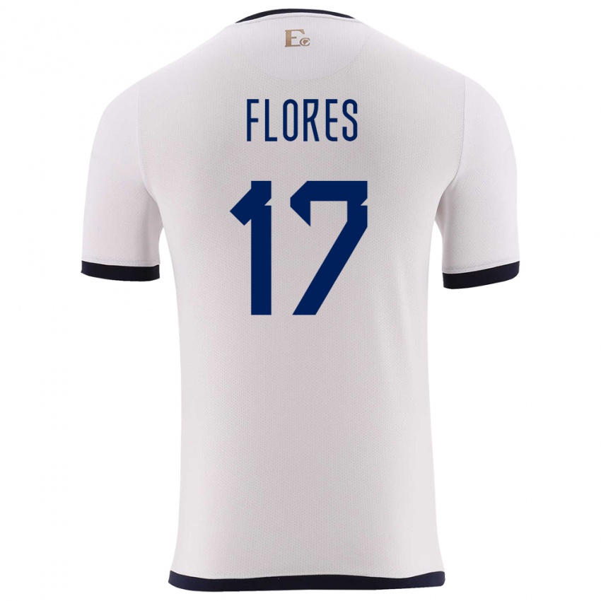 Niño Camiseta Ecuador Karen Flores #17 Blanco 2ª Equipación 24-26 La Camisa Argentina