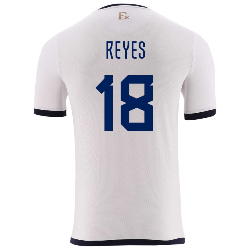 Niño Camiseta Ecuador Ashley Reyes #18 Blanco 2ª Equipación 24-26 La Camisa Argentina