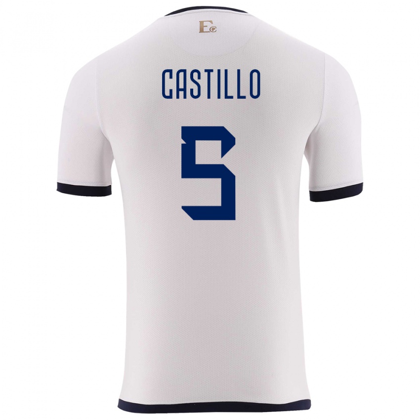 Niño Camiseta Ecuador Denil Castillo #5 Blanco 2ª Equipación 24-26 La Camisa Argentina