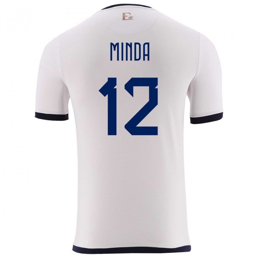 Niño Camiseta Ecuador Ethan Minda #12 Blanco 2ª Equipación 24-26 La Camisa Argentina