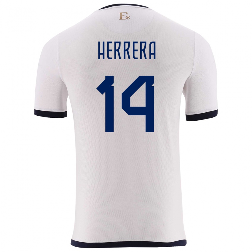 Niño Camiseta Ecuador Orlando Herrera #14 Blanco 2ª Equipación 24-26 La Camisa Argentina