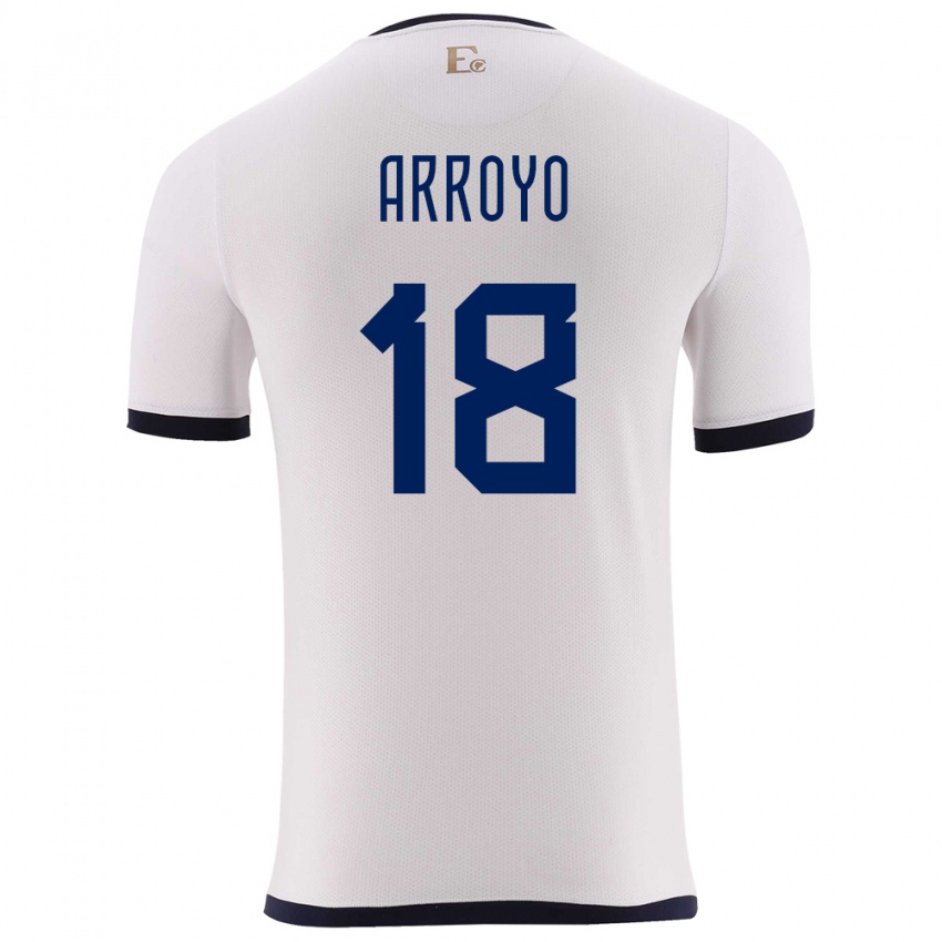 Niño Camiseta Ecuador Jean Arroyo #18 Blanco 2ª Equipación 24-26 La Camisa Argentina