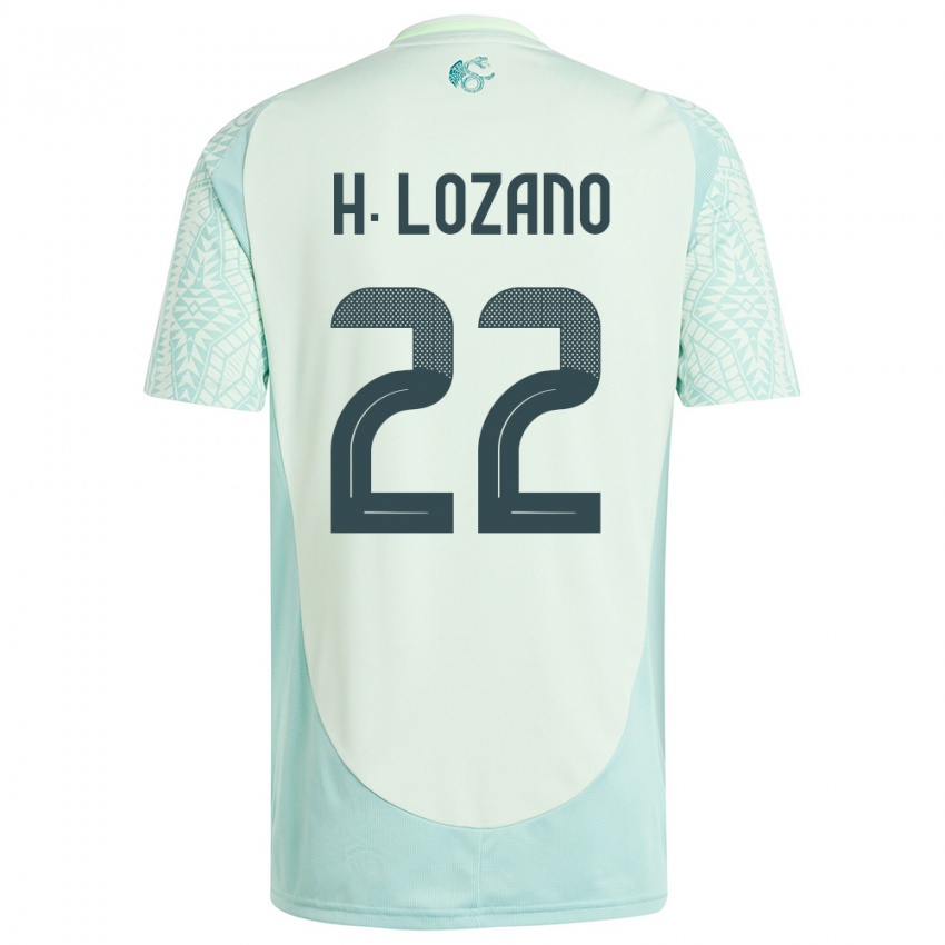 Niño Camiseta México Hirving Lozano #22 Lino Verde 2ª Equipación 24-26 La Camisa Argentina