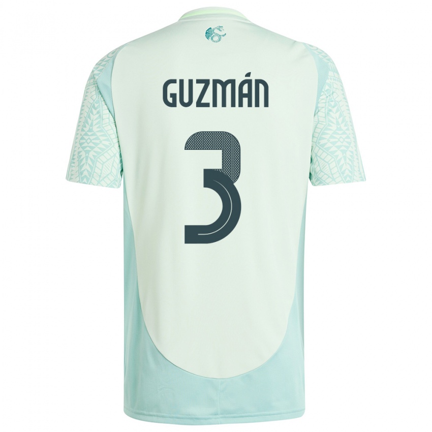 Niño Camiseta México Victor Guzman #3 Lino Verde 2ª Equipación 24-26 La Camisa Argentina
