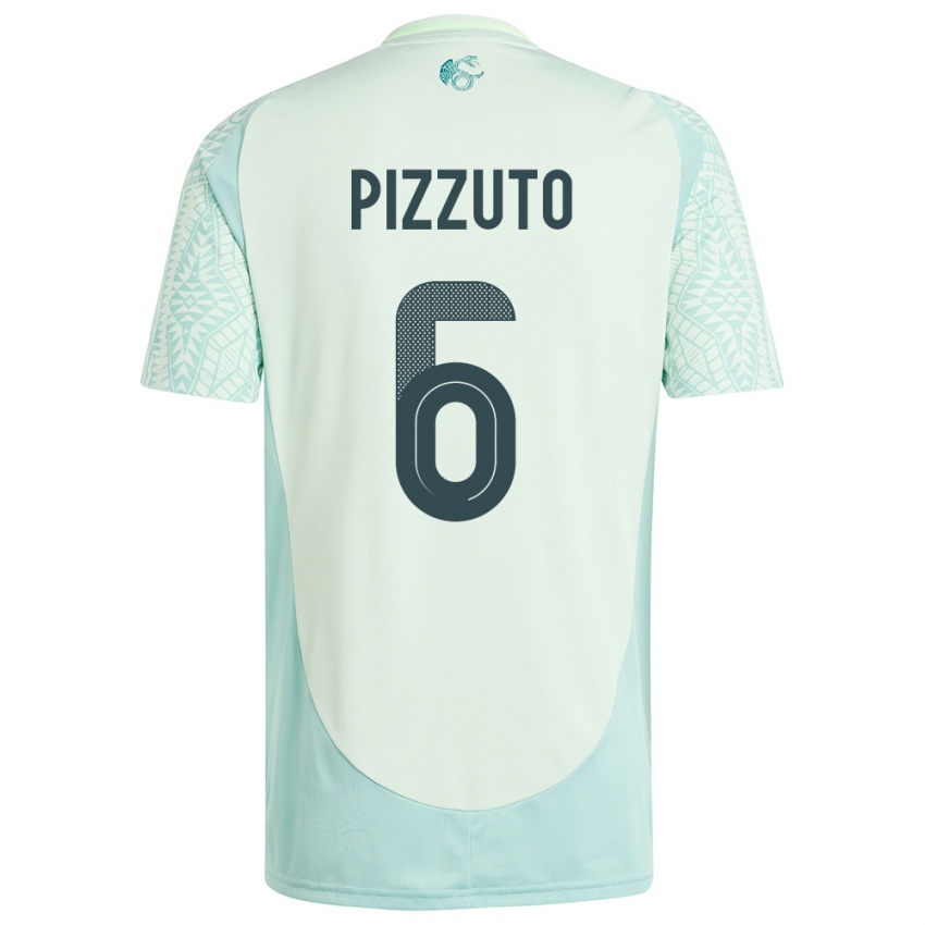 Niño Camiseta México Eugenio Pizzuto #6 Lino Verde 2ª Equipación 24-26 La Camisa Argentina