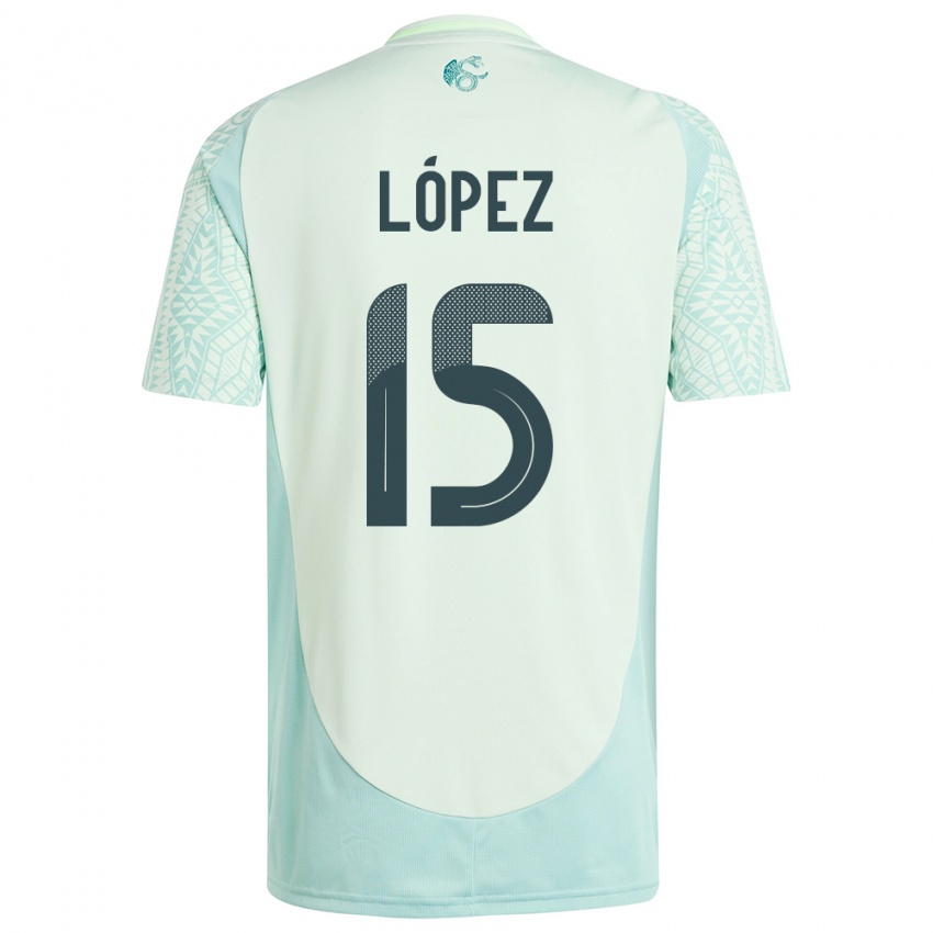 Niño Camiseta México Everardo Lopez #15 Lino Verde 2ª Equipación 24-26 La Camisa Argentina