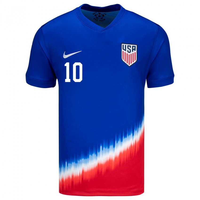 Niño Camiseta Estados Unidos Christian Pulisic #10 Azul 2ª Equipación 24-26 La Camisa Argentina