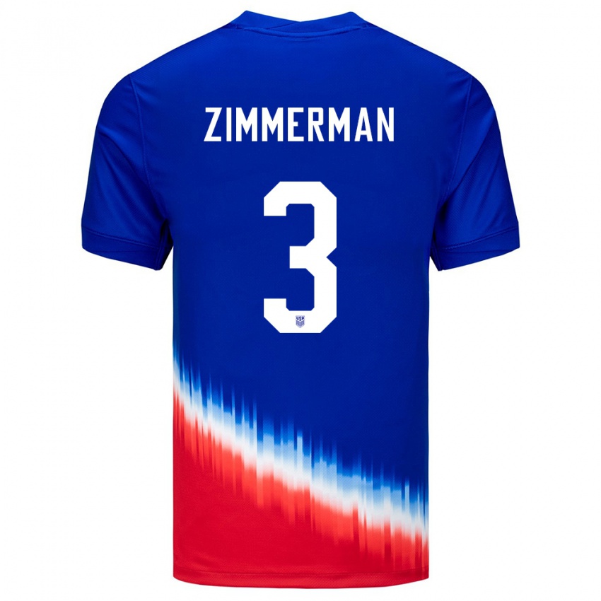 Niño Camiseta Estados Unidos Walker Zimmerman #3 Azul 2ª Equipación 24-26 La Camisa Argentina