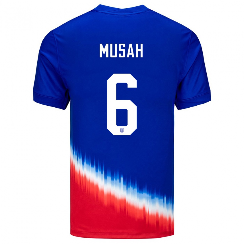 Niño Camiseta Estados Unidos Yunus Musah #6 Azul 2ª Equipación 24-26 La Camisa Argentina