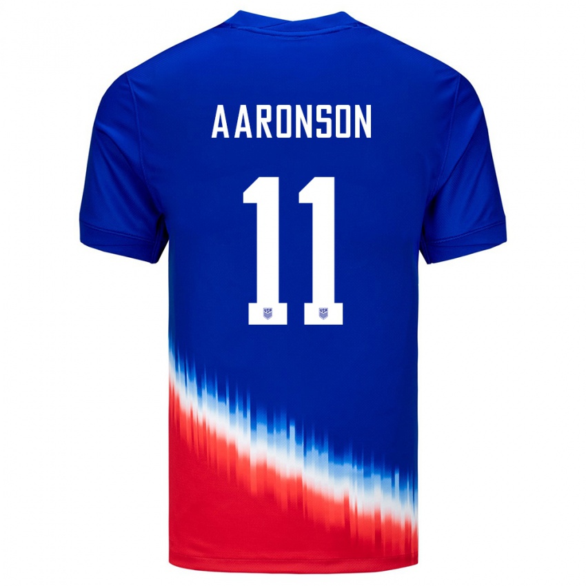 Niño Camiseta Estados Unidos Brenden Aaronson #11 Azul 2ª Equipación 24-26 La Camisa Argentina