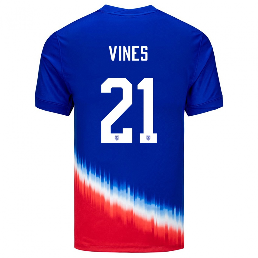 Niño Camiseta Estados Unidos Sam Vines #21 Azul 2ª Equipación 24-26 La Camisa Argentina