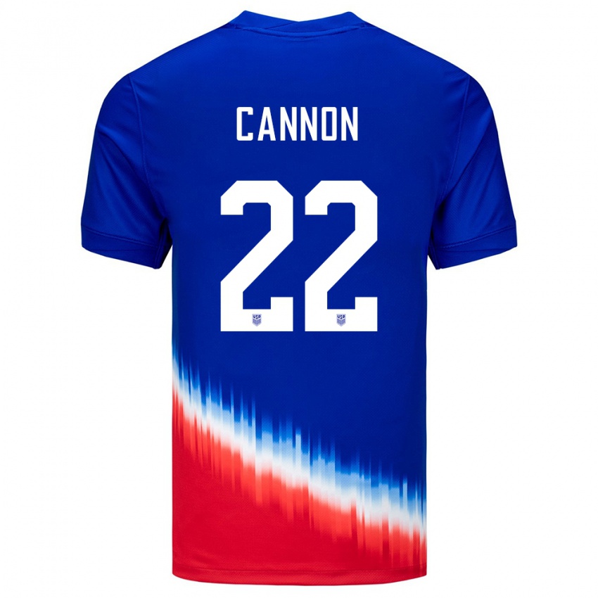 Niño Camiseta Estados Unidos Reggie Cannon #22 Azul 2ª Equipación 24-26 La Camisa Argentina