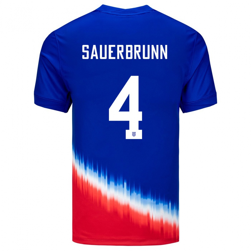 Niño Camiseta Estados Unidos Becky Sauerbrunn #4 Azul 2ª Equipación 24-26 La Camisa Argentina