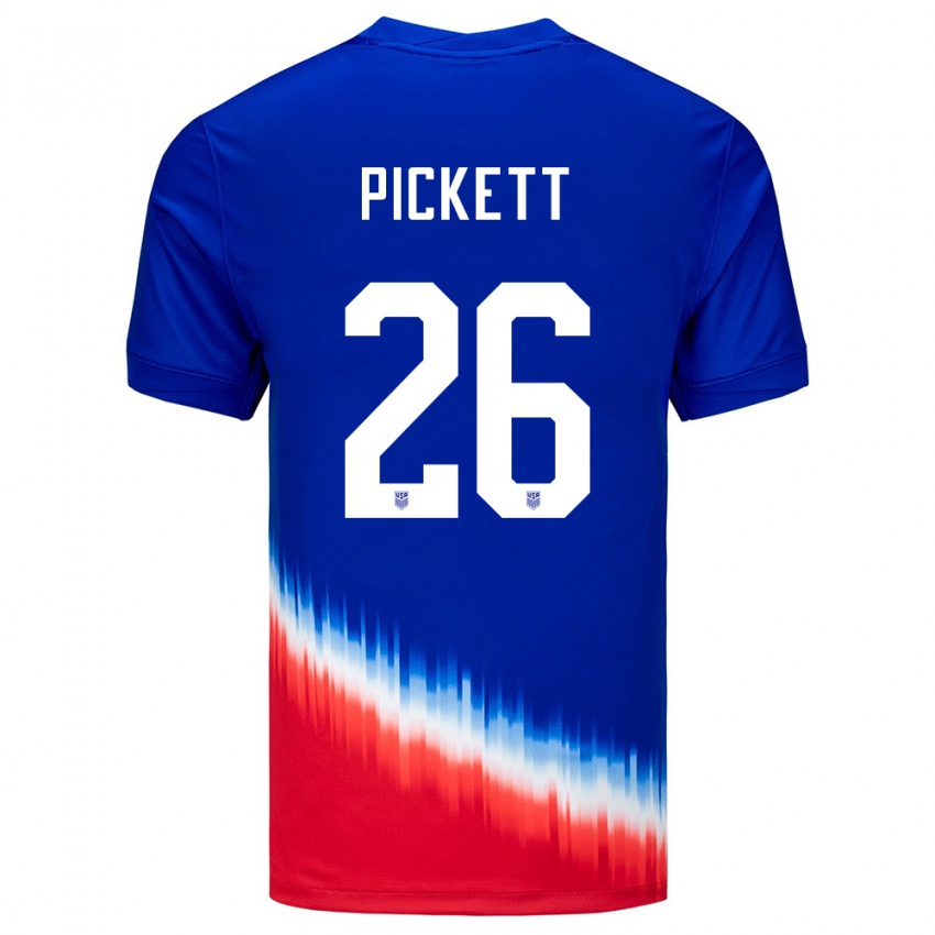 Niño Camiseta Estados Unidos Carson Pickett #26 Azul 2ª Equipación 24-26 La Camisa Argentina