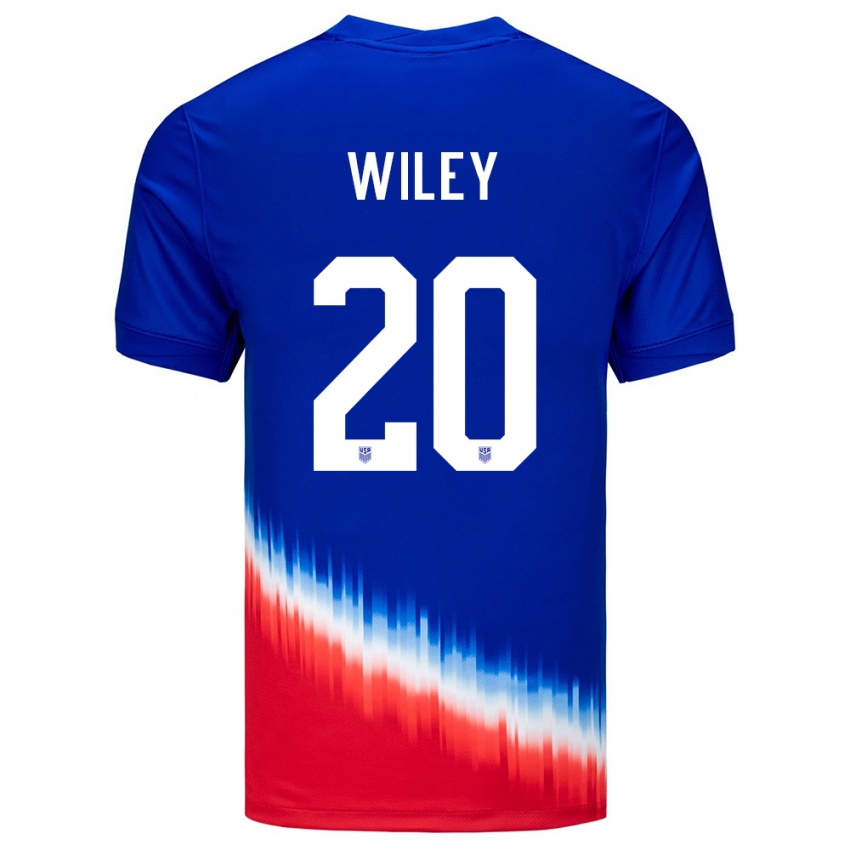 Niño Camiseta Estados Unidos Caleb Wiley #20 Azul 2ª Equipación 24-26 La Camisa Argentina