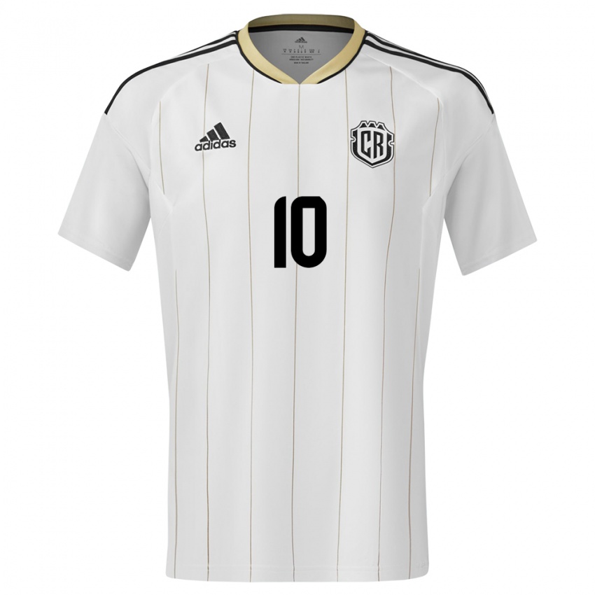 Niño Camiseta Costa Rica Brandon Aguilera #10 Blanco 2ª Equipación 24-26 La Camisa Argentina